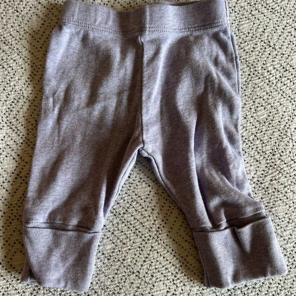 NWOT Monica + Andy Hello baby pant- newborn, purple heather